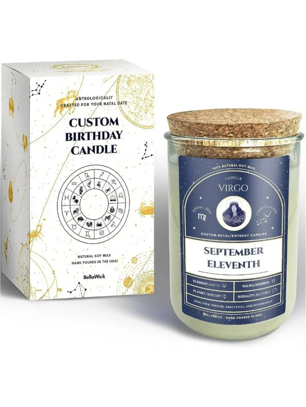 Custom Zodiac Birthday Candles | Scented Soy Wax | Astrology Gifts | 75+ Hour